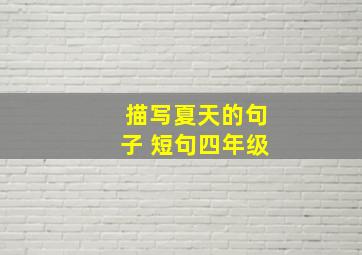 描写夏天的句子 短句四年级